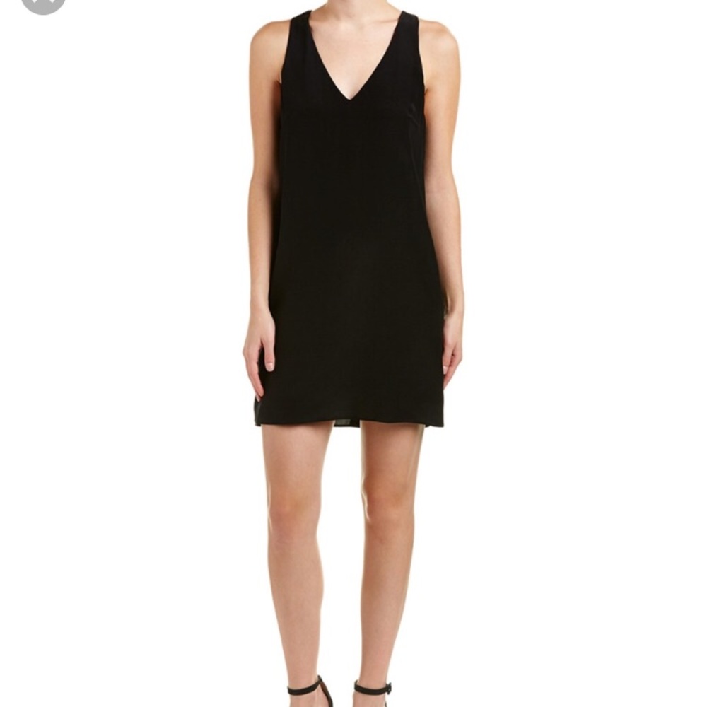 Black silk shift dress